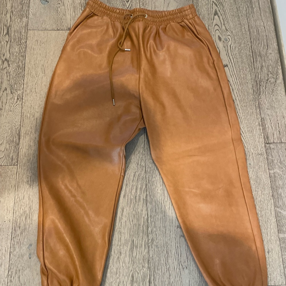Leather joggers